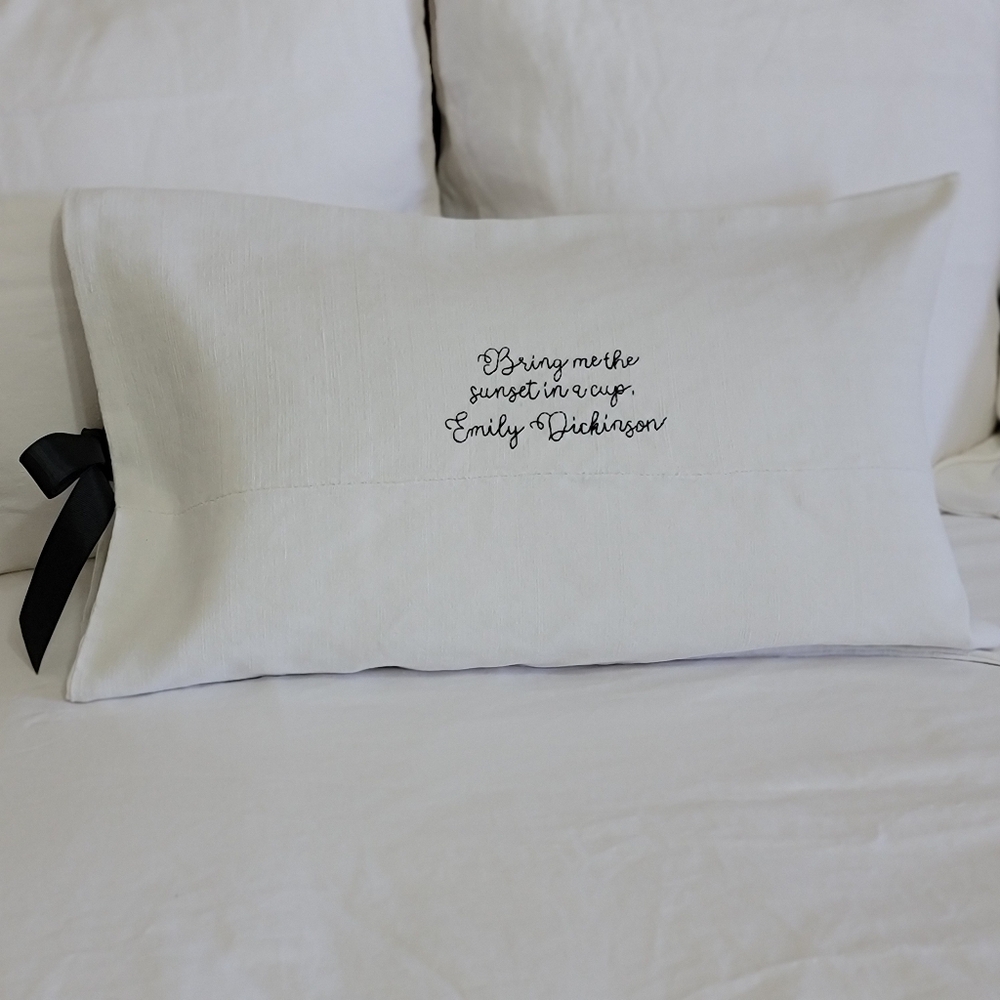 Pillow cover with hand embroidery